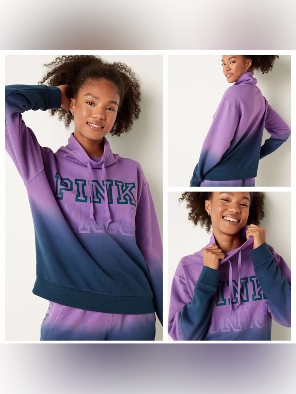 PINK Victoria's Secret Ombre Pullover Hoodie in Lavender to Navy